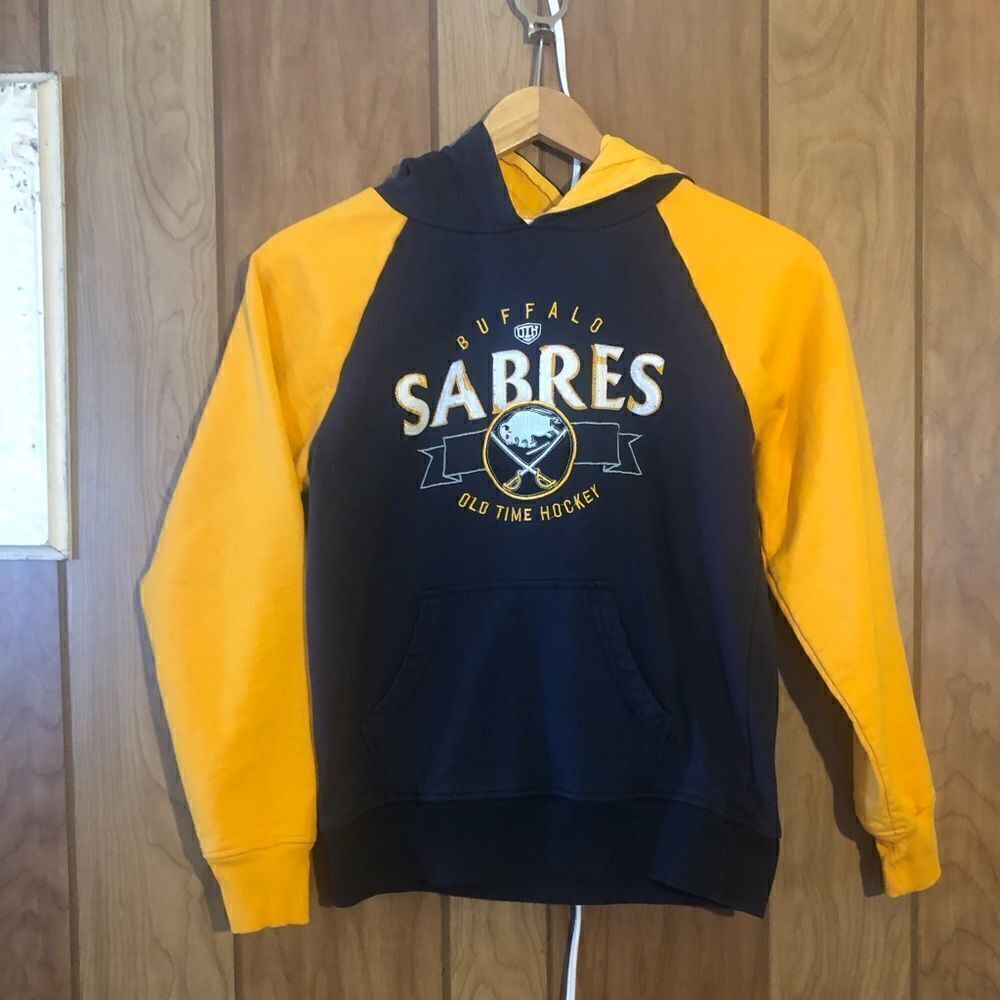 Buffalo Sabres Old Time Hockey vintage hoodie. Youth size large. Blue and yellow